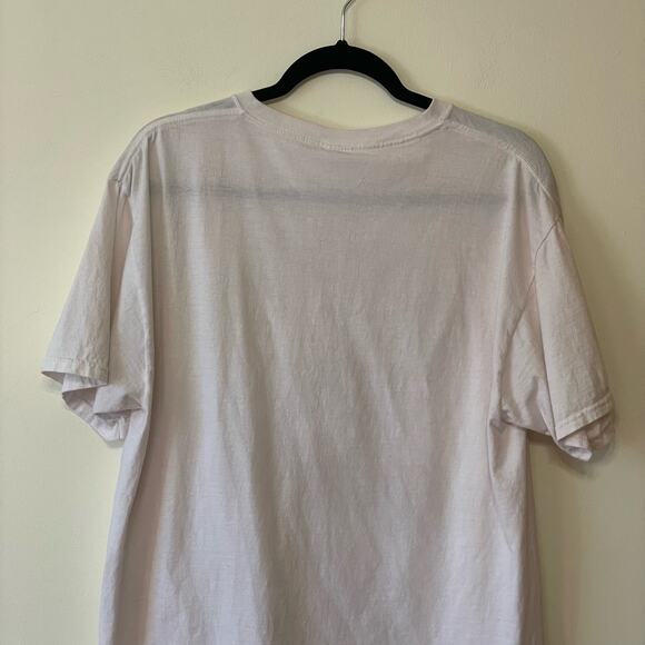 Mardigras Fruit of the Loom L short sleeve t-shirt feather mask party white - Picture 6 of 7